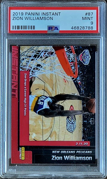 2019 SP /712 ZION WILLIAMSON Panini Instant PSA 9 POP 21 Rookie RC #87
