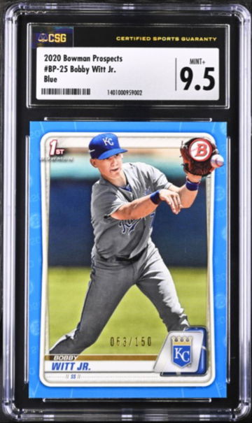 2020 1ST BOWMAN PAPER PROSPECTS BLUE #/150 BOBBY WITT JR. CSG 9.5
