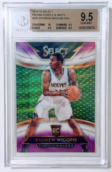 2014 Panini Select Purple & White Prizm #294 Andrew Wiggins Courtside BGS 9.5 Gem Mint