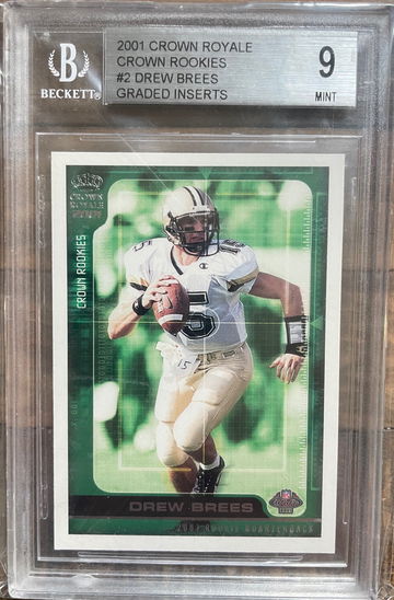 2001 Crown Royale Drew Brees RC BGS 9