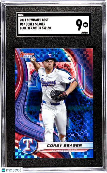 2024 Bowman's Best Corey Seager #67 Blue Xfractor SGC 9
