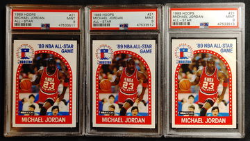 1989 Hoops AS Michael Jordan PSA 9 lot of (3)