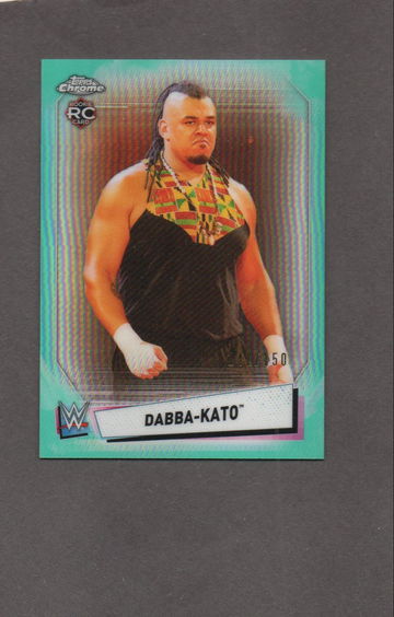 Dabba-Kato 2021 Topps Chrome WWE Aqua Refractor Rookie RC SP /150