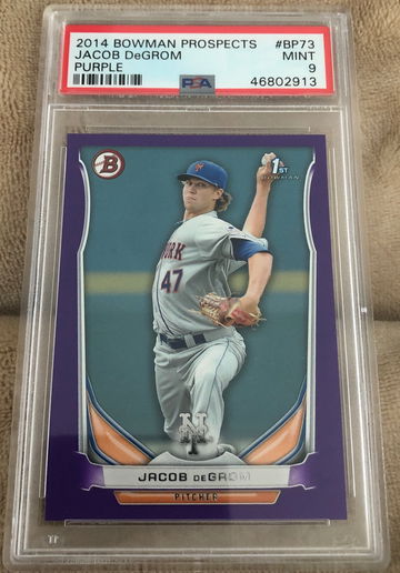 2014 bowman prospects Jacob Degrom purple psa 9