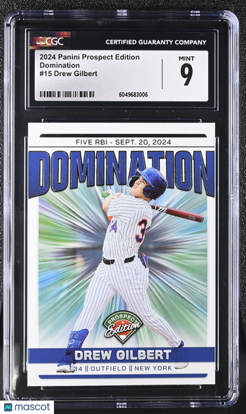 2024 Panini Prospect Edition Drew Gilbert #15 Domination CGC 9
