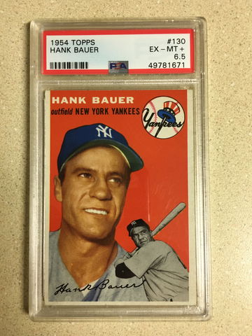 1954 Topps #130 Hank Bauer PSA 6 . 5 EX-MT+ YANKEES 7