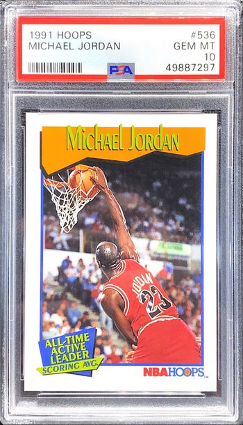 1991 Hoops Michael Jordan All Time Active Leader PSA 10