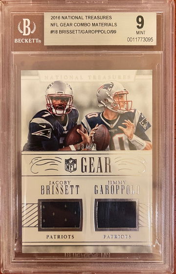 2016 Jimmy  Garoppolo/ Jacoby Brissett National Treasures NFL Gear! BGS 9