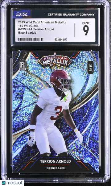 2023 Wild Card American Metallix Terrion Arnold #WMG-TA Blue Sparkle 180 WildGlass CGC 9