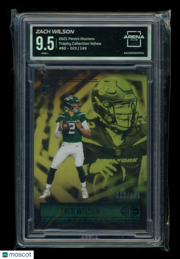 2021 Panini Illusions Trophy Collection Yellow Zach Wilson #60 /149 RC Arena Club 9.5