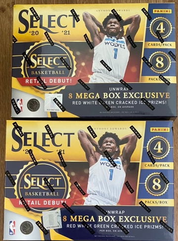 2020-2021 Panini Select Basketball Mega Boxes- Lot of 2 Boxes