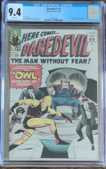 Daredevil #3 CGC 9.4 WHITE PAGES