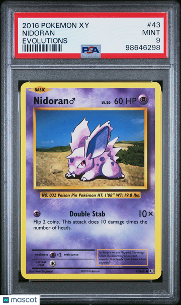 2016 Pokemon Xy Evolutions Nidoran Evolutions PSA 9 #43