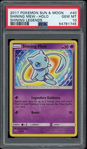2017 Pokemon Shining Legends Shining Mew PSA 10