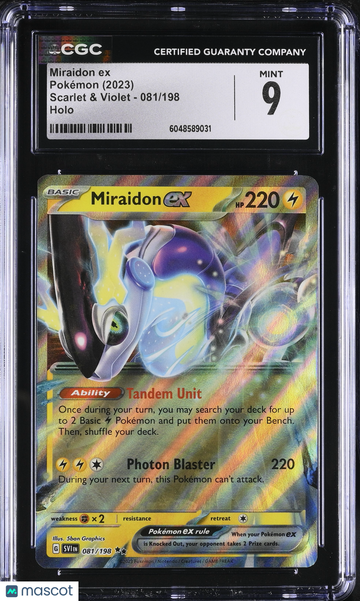 2023 Pokemon Scarlet & Violet Miraidon ex Holo CGC 9 #081/198