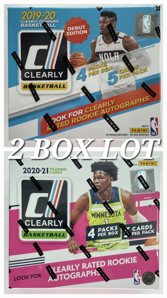 2019-20 and 2020-21 Donruss Clearly Basketball Hobby Box Lot