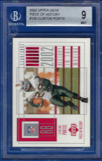 2002 Upper Deck Piece of History Clinton Portis RC #105 *BGS 9* Denver Broncos Miami Hurricanes Rookie