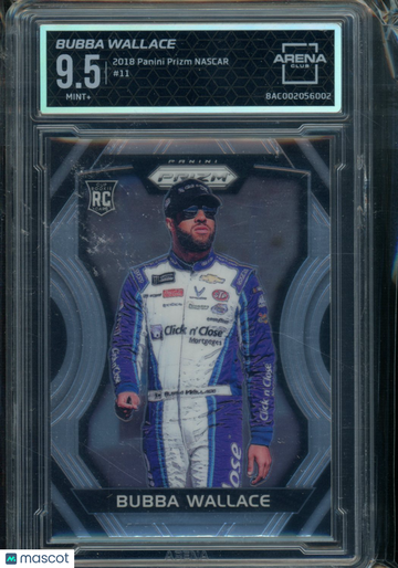 2018 Panini Prizm NASCAR Bubba Wallace #11 RC Arena Club 9.5