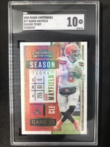 BAKER MAYFIELD 2020 Panini Contenders #77 Stardust Season Ticket SGC 10 GEM MINT
