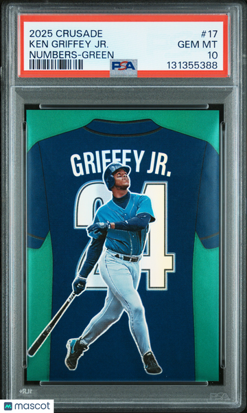 2025 Panini Crusade Numbers Ken Griffey JR. #17 Green PSA 10