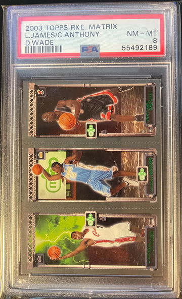 2003 Topps Rookie Matrix Rookie RC Lebron James Dwyane Wade Carmelo Anthony PSA 8