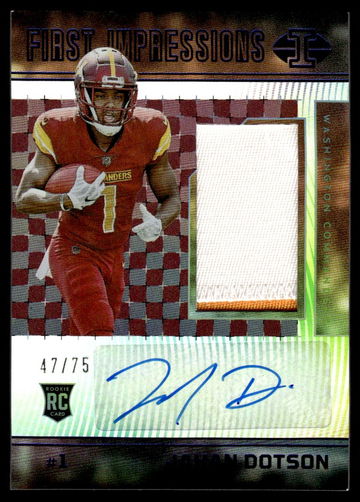 2022 Panini Illusions First Impressions Jahan Dotson #111 RC RPA Auto /75