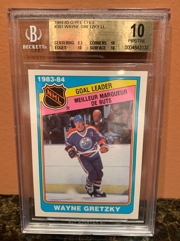 1984-85 O-PEE-CHEE OPC Wayne Gretzky #381 GOAL LEADER LL BGS 10 PRISTINE
