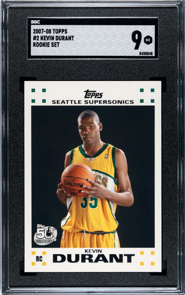 2007 Topps Kevin Durant Rookie #2 SGC 9