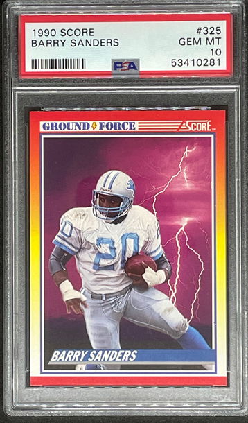 1990 Score Barry Sanders Ground Force PSA 10
