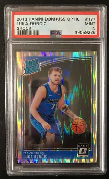 2018 Luka Doncic Panini Optic Shock #177 PSA 9