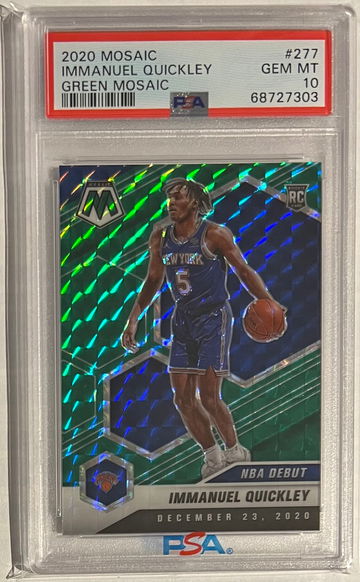 2020 Mosaic GREEN Immanuel Quickley Rookie PSA 10 Knicks