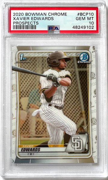 Xavier Edwards 2020 Bowman Chrome Prospects PSA10 Gem Mint 