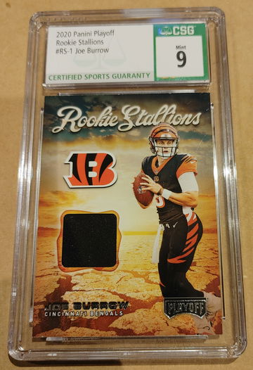 2020 Panini Playoff Rookie Stallions Jersey Patch Joe Burrow Cincinnati Bengals 