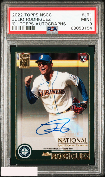 2022 TOPPS NSCC 2001 AUTOGRAPHS JULIO RODRIGUEZ #JR1 ROOKIE RC 33 OF 50 PSA 9