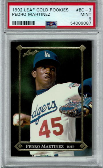 1992 Leaf Gold Rookies #BC-3 Pedro Martinez Los Angeles Dodgers RC HOF PSA 9