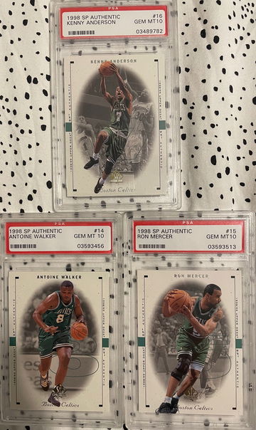 1998 SP Authentic Kenny Anderson, Antoine Walker, and Ron Mercer PSA 10s