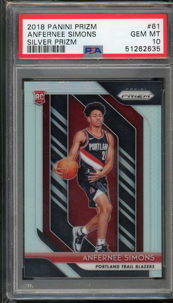 2018 Prizm Silver Anfernee Simons PSA 10 