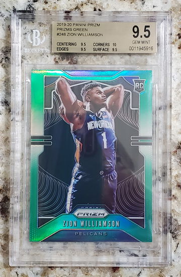 2019 Prizm Green ZION WILLIAMSON BGS 9.5 TRUE GEM+