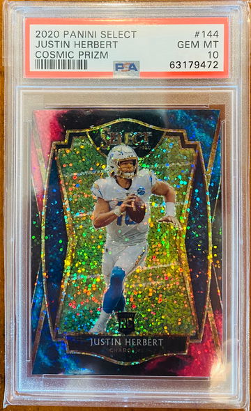 Justin Herbert 2020 PSA 10 Panini Select Cosmic RC Rookie