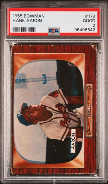1955 Bowman Hank Aaron #179 PSA 2