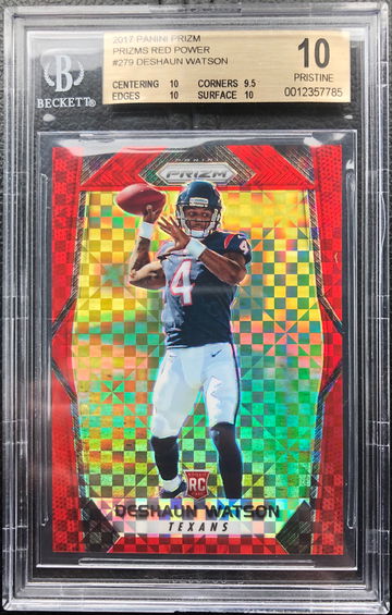 2017 Panini Prizm Deshaun Watson RC Prizm Red Power #279 29/49 BGS 10