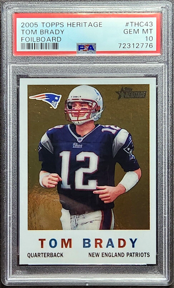 2005 Topps Heritage Chrome THC43 Tom Brady Gold Foil Foilboard PSA 10 GEM POP 19