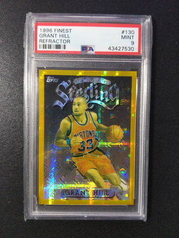 1996  Finest #130 Refractor  Grant Hill  PSA 9