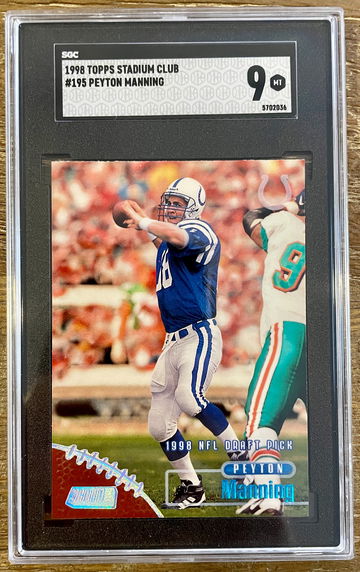 1998 Topps Stadium Club 🏈. PEYTON MANNING 🏈. SGC 9 🏈. Rookie, HoF
