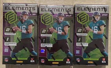 (3) 2021 Panini Elements Football Factory Sealed Hobby Boxes- Ships from APO delivery takes 7-10 business days