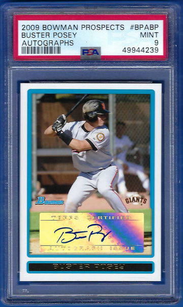 2009 Bowman Prospects Autographs Buster Posey RC #BPABP *PSA 9* San Francisco Giants Mint