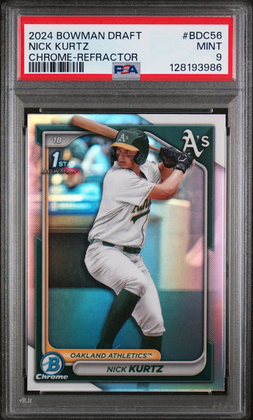 2024 Bowman Draft Chrome Refractor Nick Kurtz #BDC56 PSA 9