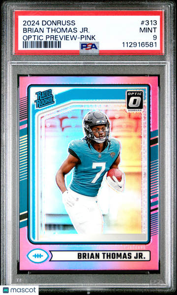 2024 Panini Donruss Brian Thomas JR. #313 Optic Preview Pink PSA 9