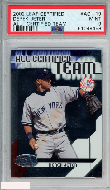 2002 LEAF CERTIFIED DEREK JETER #AC-19 ALL-CERTIFIED TEAM YANKEES HOF PSA 9 MINT