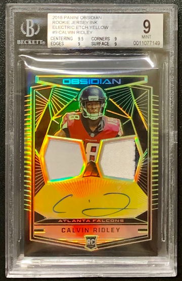 2018 Obsidian Calvin Ridley Yellow RPA /10 BGS 9/10